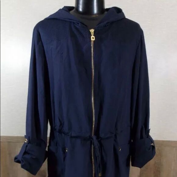 lana lee Jackets & Blazers - Lana Lee Montreal Women's Sz S Navy Blue Lightweight Hooded Jacket Windbreaker